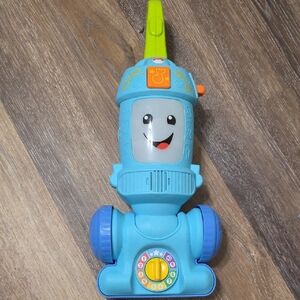 Fisher-Price Blue and Green Smiling Toy Vacuum